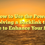 How to Use the Power involving a Backlink to be able to Enhance Your SEO