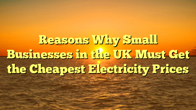 You are currently viewing Reasons Why Small Businesses in the UK Must Get the Cheapest Electricity Prices